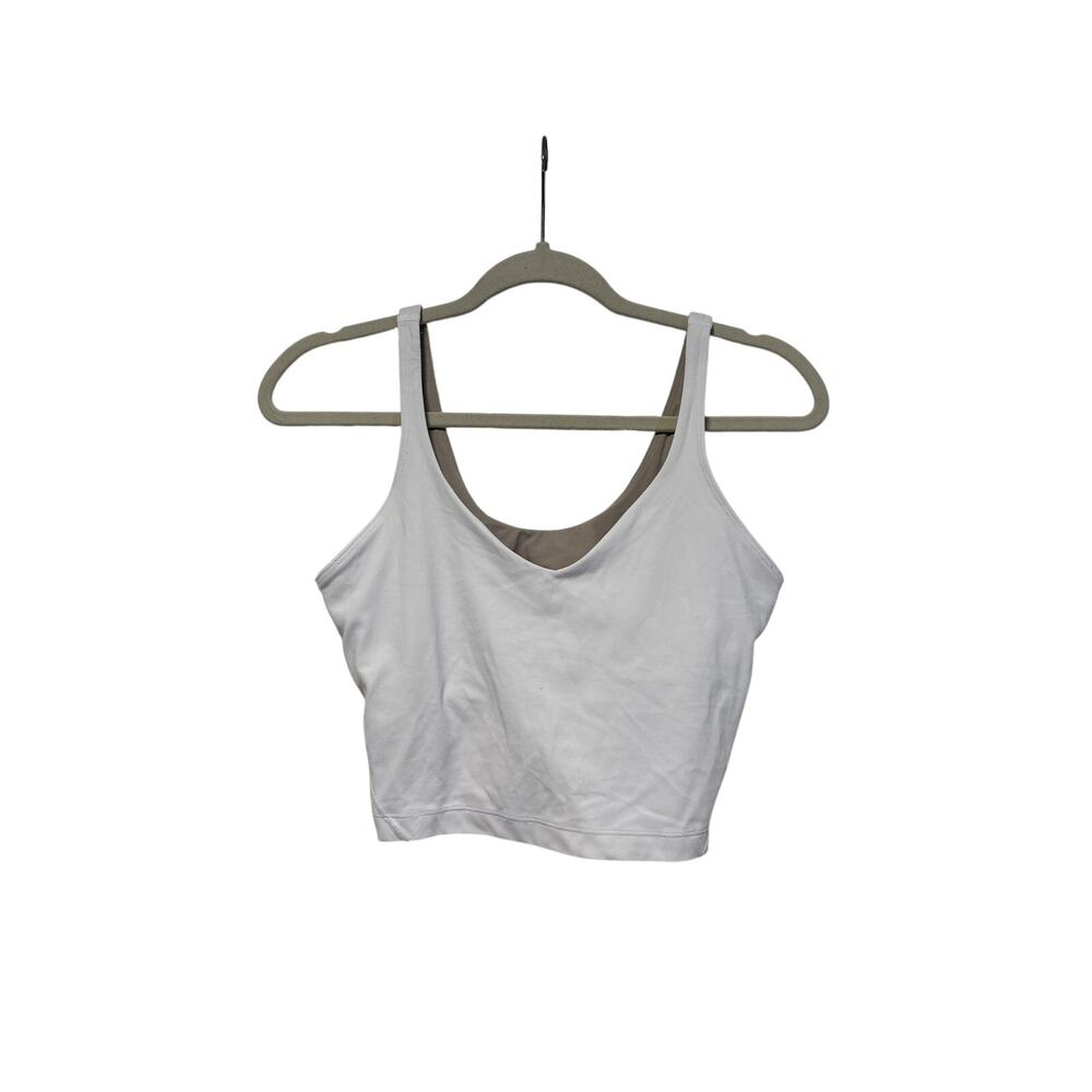 Lululemon White Crop Tank Top Size 8 Pre-Owned - Picture 2 of 7